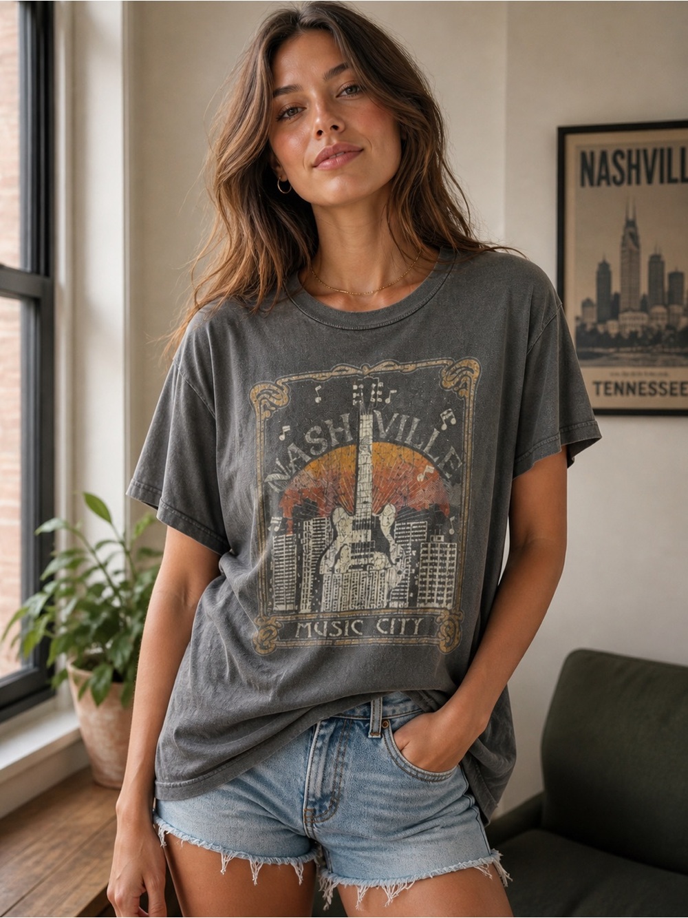 Altar'd State Charcoal Graphic Tee